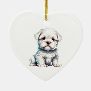 Adorno De Cerámica Cachorro maltés personalizado