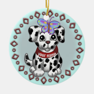 Adorno De Cerámica cachorro mariposa
