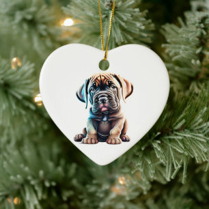Adorno De Cerámica Cachorro Mastín Personalizado