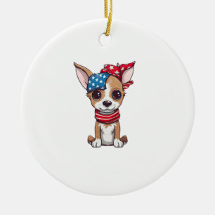 Adorno De Cerámica Cachorro Patriota - Estilo 4