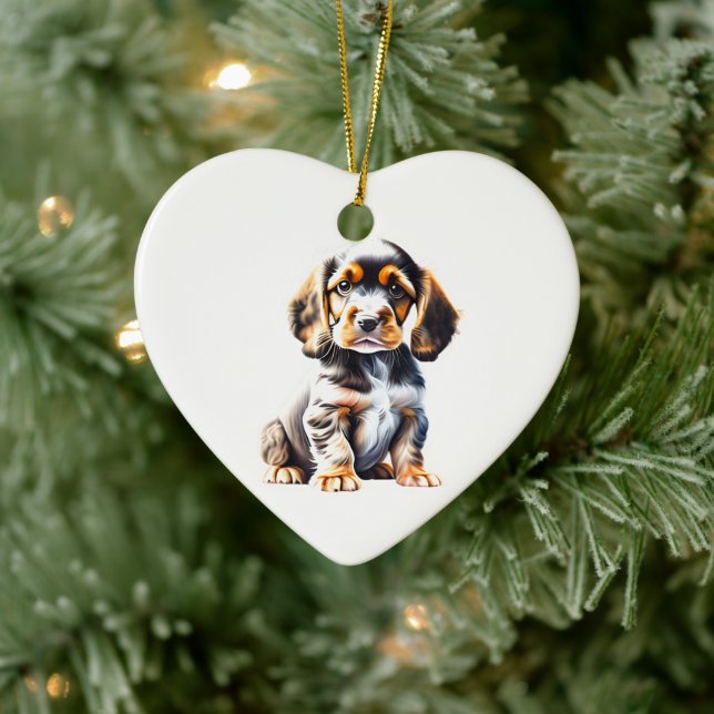 Adorno De Cerámica Cachorro personalizado de Cocker Spaniel inglés (Árbol)