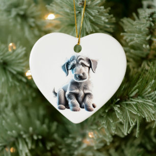 Adorno De Cerámica Cachorro Personalizado de Deerhound Escocés