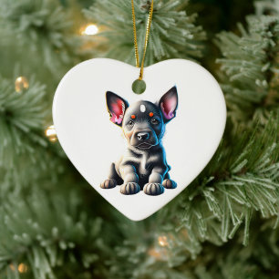 Adorno De Cerámica Cachorro Personalizado de Perro de Ganado Australi