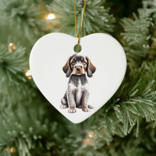 Adorno De Cerámica Cachorro Personalizado de Pointer Alemán de Pelo L