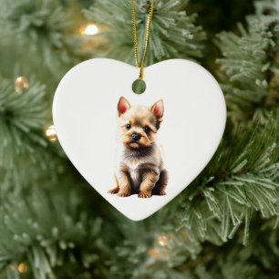 Adorno De Cerámica Cachorro Personalizado de Raza Norwich Terrier