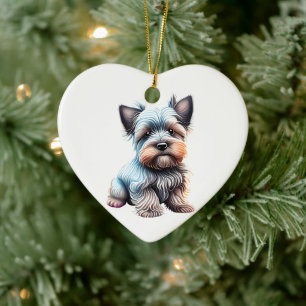 Adorno De Cerámica Cachorro Personalizado de Raza Skye Terrier