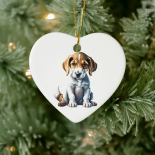 Adorno De Cerámica Cachorro Personalizado de Sabueso Americano