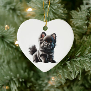 Adorno De Cerámica Cachorro Personalizado de Spitz Alemán