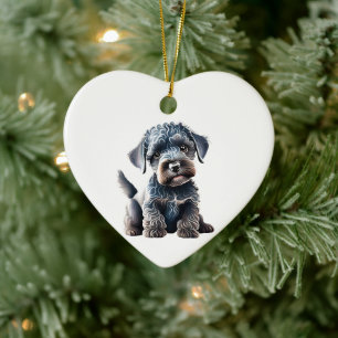 Adorno De Cerámica Cachorro Personalizado de Terrier Kerry Blue