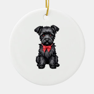Adorno De Cerámica Cachorro Schnauzer miniatura