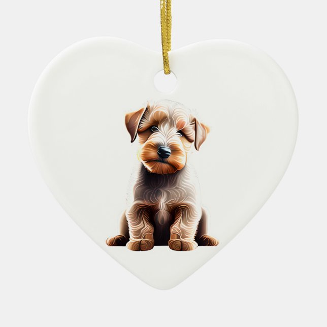 Adorno De Cerámica Cachorro Terrier Personalizado (Frente)