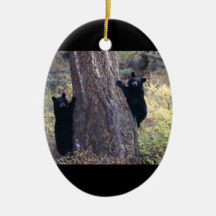 Adorno De Cerámica cachorros de oso negro