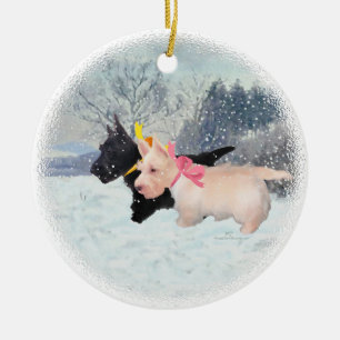 Adorno De Cerámica Cachorros Scottie