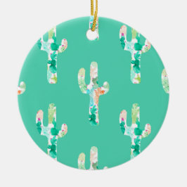 Adorno De Cerámica Cactus acuarela