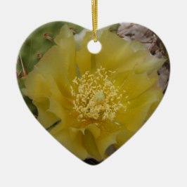 Adorno De Cerámica Cactus Amarillo en Flor