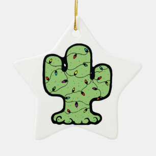 Adorno De Cerámica cactus de navidad