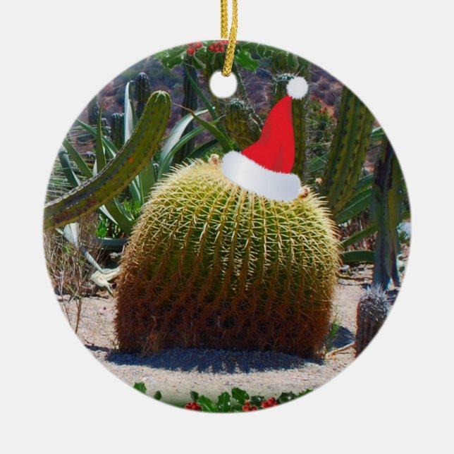Adorno De Cerámica Cactus de navidad (Frente)