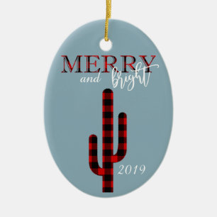 Adorno De Cerámica Cactus de vacaciones de Navidad Southwest Buffalo 