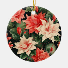 Adorno De Cerámica Cactus Kisses & Christmas Wishes – A Double-Sided