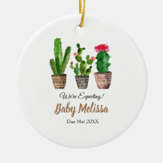 Adorno De Cerámica Cactus Minimalista Esperamos regalo de los padres