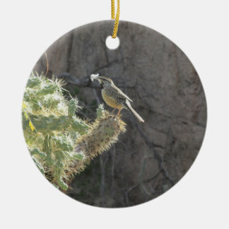 Adorno De Cerámica Cactus Wren
