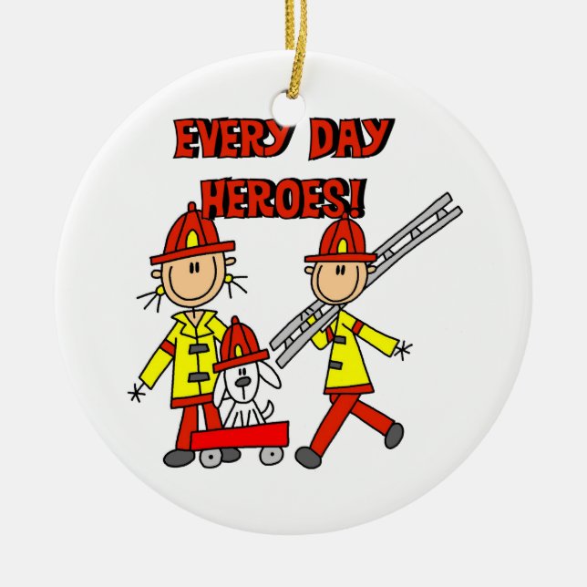 Adorno De Cerámica Cada día héroes bomberos camisetas y regalos (Frente)