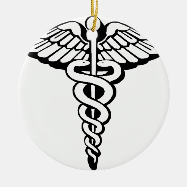 Adorno De Cerámica Caduceo (Frente)