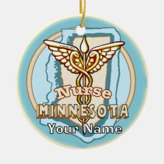 Adorno De Cerámica Caduceo de enfermera de Minnesota