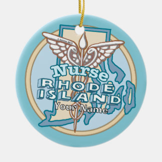 Adorno De Cerámica Caduceo de Enfermera de Rhode Island