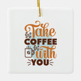 Adorno De Cerámica Café Art Toma Café Contigo