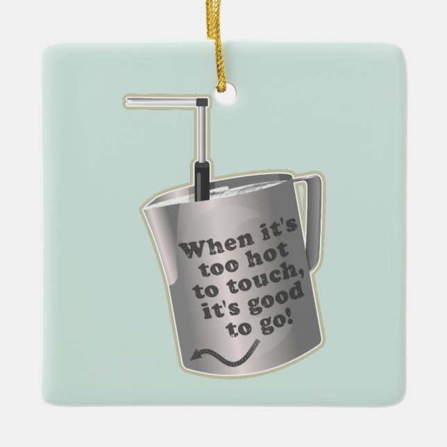 Adorno De Cerámica Café Barista leche leche caliente jugo (Anverso)