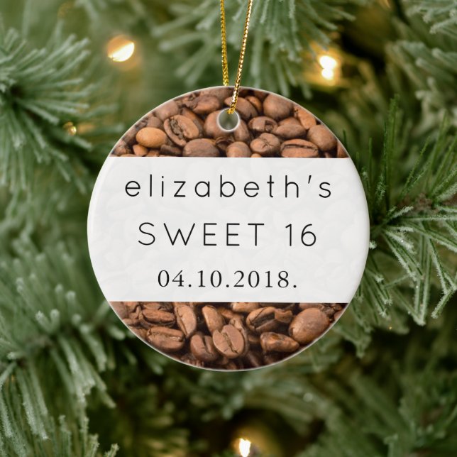 Adorno De Cerámica Café, Café, Café, Café Arabica, Dulce 16 (Árbol)