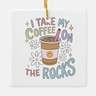 Adorno De Cerámica Café en las rocas