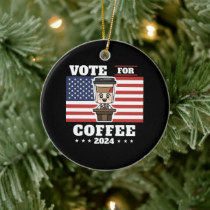 Adorno De Cerámica Café para presidente, vota por café
