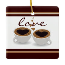 Café personalizado y pareja de Navidades enamorado