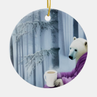 Adorno De Cerámica Café Polar Beber Oso