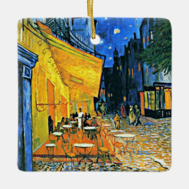 Adorno De Cerámica Cafe Terrace fine art painting by Vincent van Gogh (Anverso)