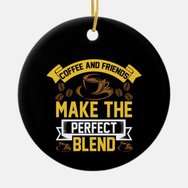 Adorno De Cerámica Café Y Amigo (Frente)