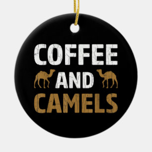 Adorno De Cerámica Café y Camellos Camello Divertido Amante de los An
