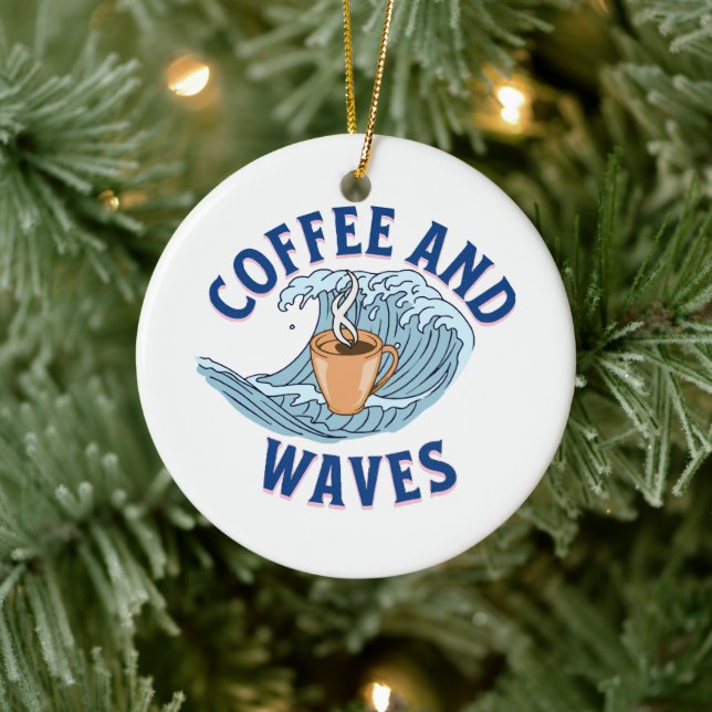 Adorno De Cerámica Café y Olas (Árbol)