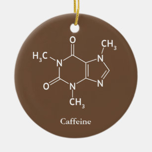 Adorno De Cerámica Cafeína Molécula Química Café Amantes