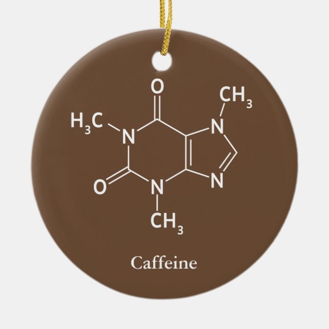 Adorno De Cerámica Cafeína Molécula Química Café Amantes (Frente)