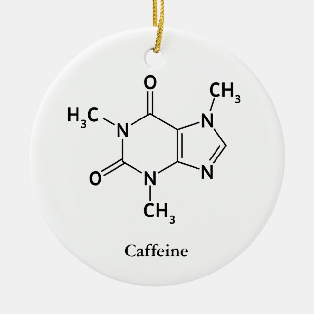 Adorno De Cerámica Cafeína Molécula Química Cute Café Amantes (Frente)