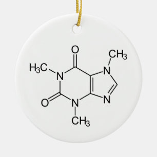 Adorno De Cerámica Caffeine Molecule Chemistry Coffee Atoms