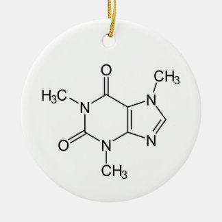Adorno De Cerámica Caffeine Molecule Chemistry Coffee Atoms