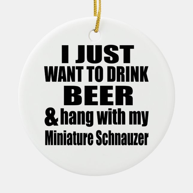 Adorno De Cerámica Caída con mi Schnauzer miniatura (Frente)