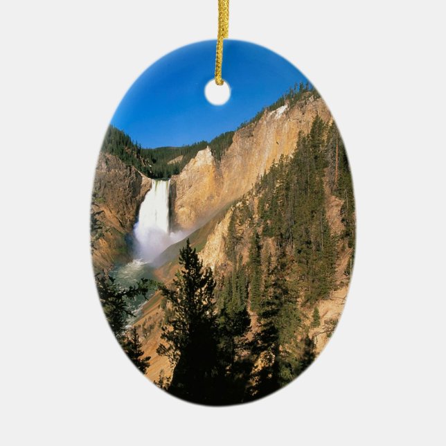 Adorno De Cerámica Caídas más bajas Wyoming de Yellowstone (Frente)
