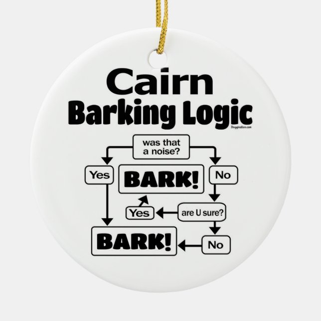 Adorno De Cerámica Cairn Barking Logic (Frente)