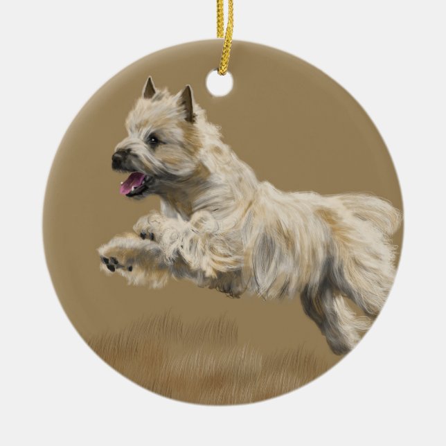 Adorno De Cerámica Cairn Terrier (Frente)