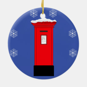 Adorno De Cerámica Caja de correos de Santa Claus